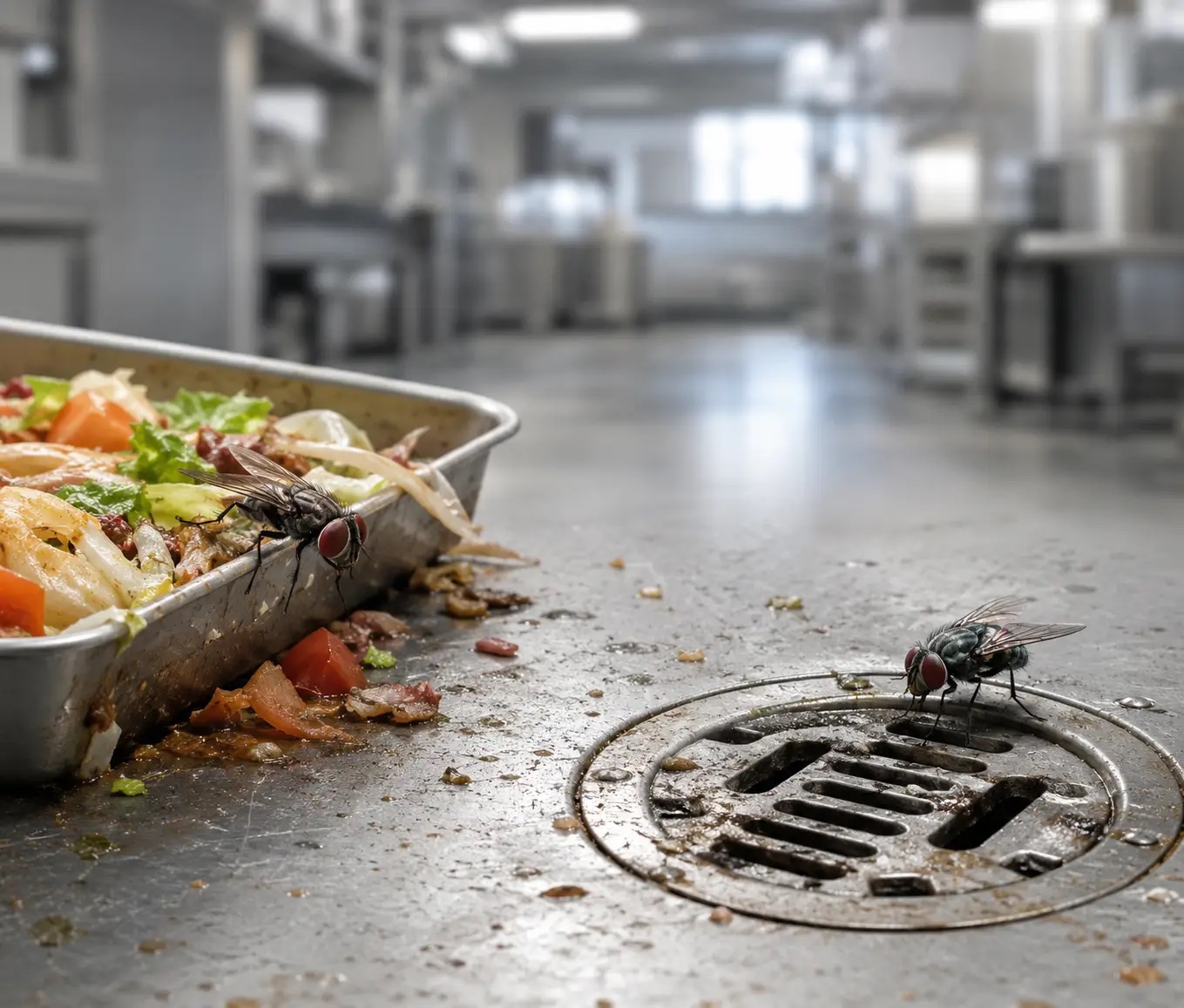 Integrated fly management in a commercial food facility