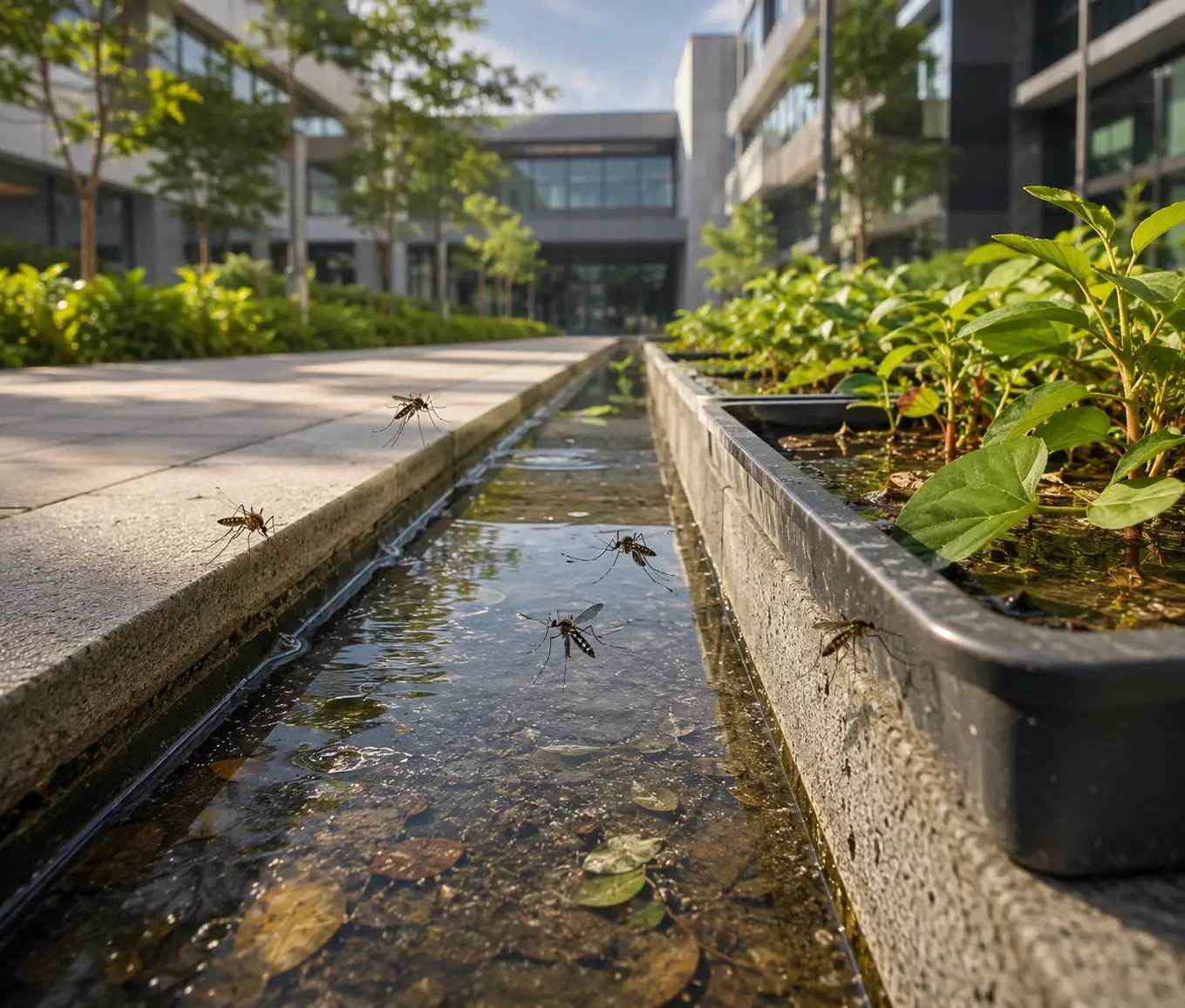Indoor residual mosquito treatment applied to interior resting surfaces